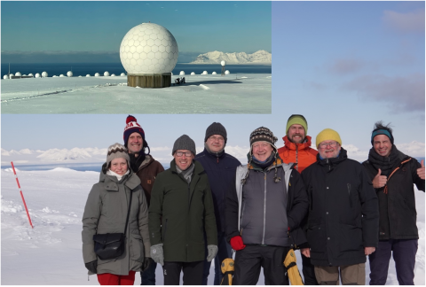 The Arktalas Hoavva core project team visiting SvalSat station in Longyearbyen (Photo by Marjo Chapron).